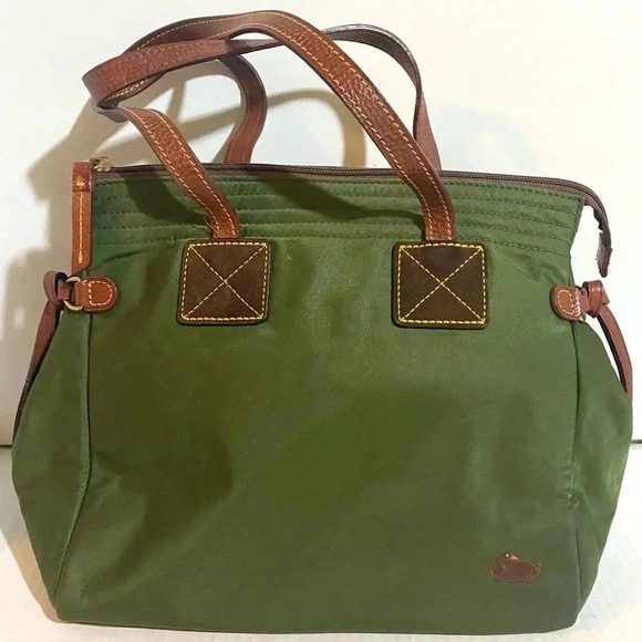 Dooney Bourke green nylon satchel handbag - Picture 10 of 13